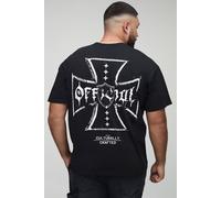 Grande taille - T-shirt oversize à imprimé Official homme - noir - 5XL, noir