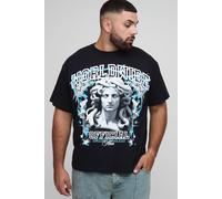 Grande taille - T-shirt oversize à imprimé Renaissance homme - noir - 4XL, noir