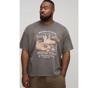 Grande taille - T-shirt oversize à imprimé Texas homme - brun - 5XL, brun