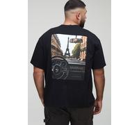 Grande taille - T-shirt oversize à imprimé voiture de Paris - MAN homme - noir - 2XL, noir