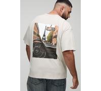 Grande taille - T-shirt oversize à imprimé voiture de Paris - MAN homme - pierre - 5XL, pierre