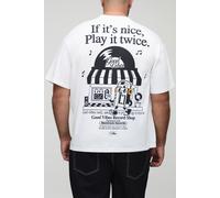 Grande taille - T-shirt oversize à slogan - MAN homme - blanc - 5XL, blanc