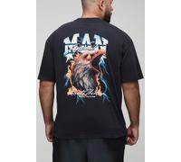 Grande taille - T-shirt oversize délavé à imprimé aigle - MAN homme - acid wash black - 3XL, acid wash black