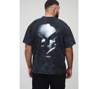 Grande taille - T-shirt oversize délavé à imprimé aigle - MAN homme - noir - 4XL, noir