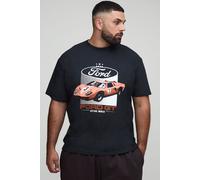 Grande taille - T-shirt oversize délavé à imprimé Ford GT homme - noir - 3XL, noir