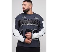 Grande taille - T-shirt oversize en maille homme - noir - 5XL, noir