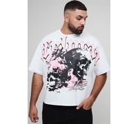 Grande taille - T-shirt oversize épais à coutures apparentes homme - blanc - 5XL, blanc