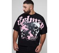 Grande taille - T-shirt oversize épais à coutures apparentes homme - noir - 4XL, noir