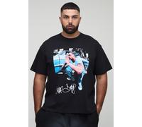 Grande taille - T-shirt oversize imprimé à col tube homme - noir - 5XL, noir