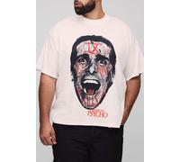 Grande taille - T-shirt oversize imprimé à imprimé American Psycho homme - blanc - 2XL, blanc