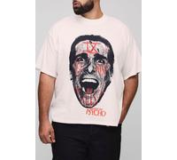 Grande taille - T-shirt oversize imprimé à imprimé American Psycho homme - blanc - 4XL, blanc