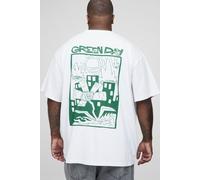 Grande taille - T-shirt oversize imprimé à imprimé Green Day homme - blanc - 4XL, blanc