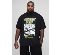 Grande taille - T-shirt oversize imprimé à imprimé Green Day homme - noir - 4XL, noir