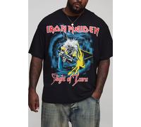 Grande taille - T-shirt oversize imprimé à imprimé Iron Maiden homme - noir - 5XL, noir