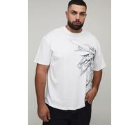 Grande taille - T-shirt oversize imprimé à imprimé Superman homme - blanc - 3XL, blanc