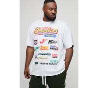 Grande taille - T-shirt oversize imprimé Japan Moto homme - blanc - 5XL, blanc