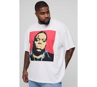 Grande taille - T-shirt oversize imprimé The Notorious BIG homme - blanc - 2XL, blanc