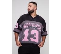 Grande taille - Top de hockey universitaire à manches courtes homme - noir - 3XL, noir