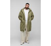 Grande taille - Veste mi-longue à col montant en nylon homme - kaki - 5XL, kaki