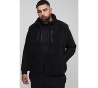 Grande taille - Veste technique sans manches en polaire homme - noir - 3XL, noir