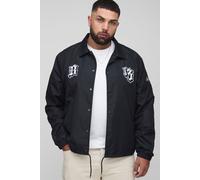 Grande taille - Veste universitaire à écusson homme - noir - 3XL, noir