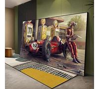 Grande Taille Vintage Voiture Affiche Imprime F1 Classique Racing Illustration Mur Art Photo Impression Toile Peinture pour Salon Décor À La Maison 95x190cm(37x75in) Avec Cadre