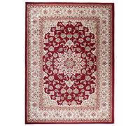 Grande Tapis d'Orient - Rouge Beige - Motif Persan Traditionnel et Oriental - Tapis de Salon Ultra Doux - AYLA - 160_x_220_cm