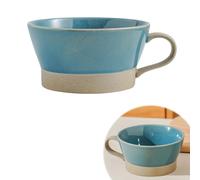 Grande tasse à café, 700 ml, avec poignée, bols à céréales avec anse, tasse à café XXL, en céramique, bleu saphir