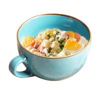 Grande tasse à café en céramique - 700 ml - Bols à céréales avec anse - Grande tasse à thé - Bol à soupe - Bol à salade - Bol pour votre meilleure amie - Cadeau d'anniversaire, de Noël (lac bleu)