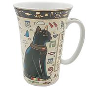 Grande tasse à café en porcelaine et céramique - Motif Prince de l'Égypte antique - Cadeau pour café, restaurant, hôtel, maison, réfrigérateur, lave-vaisselle, four à micro-ondes - 550 ml (beige et