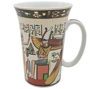 Grande tasse à café en porcelaine et céramique - Motif Prince de l'Égypte antique - Cadeau pour café, restaurant, hôtel, maison, réfrigérateur, lave-vaisselle, four à micro-ondes - 550 ml (beige et