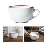 Grande tasse à café XXL en céramique 700 ml bols à soupe avec anse, bol pour petit-déjeuner, céréales, soupe, porridge, salade, tasse en céramique extra large (700 ml blanc)