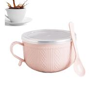 Grande tasse à soupe avec couvercle - Pour voyage, thé, déjeuner de Noël, avoine, sandwich aux nouilles, maison, bureau, école, pique-nique, repas à emporter.