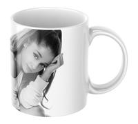 Grande tasse Ariana Eternal Merch pour fans Arianators - Cadeau original pour les fans de musique pop - Céramique 330 ml - Passe au micro-ondes et au lave-vaisselle - Grand blanc et noir