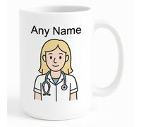 Grande tasse d'infirmière blonde (design professionnel) avec nom unique - PC SGT Insp CID DS Detective Constable Sergent Chapeau Casque