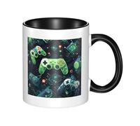 Grande tasse en céramique bicolore, version circuit Gamepad, tasse classique, adaptée pour le bureau et la maison, passe au micro-ondes