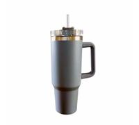 Grande Tasse Isotherme 1200ml en Inox - Mug Thermique avec Paille Réutilisable et Couvercle Étanche - Gobelet de Voyage Sans BPA pour Boissons Chaudes et Froides - Couleur Gris