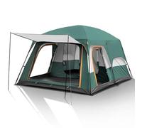 Grande Tente de Camping, Tente Pop-up Séplet en Tissu Oxford avec Un Sac de Soleil avec Sac de Rangement pour 8 à 12 Personnes en Randonnée (Vert foncé)