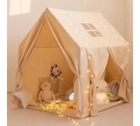 Grande Tente d'intérieur - Maison de Jeux pour Enfants - Tente de Jeu Princesse, décoration de Chambre d'enfant, Tente de Lecture pour Filles et garçons - Beige