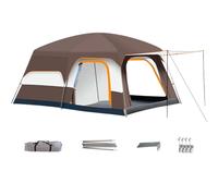 Grande tente familiale pour le camping - Abri cabine multi-pièces, tente d'extérieur résistante aux intempéries pour la randonnée, les voyages à la plage, les festivals, les soirées pyjama, la
