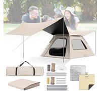 Grande Tente, tentes de Cabine familiale, avec Maille, avec Vestibule prolongé Amovible, Soleil et résistant à l'eau, Tente pour Le Plein air, Pique-Nique, Camping, Rassemblement Familial