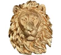 Grande Tête De Lion en Or Décoration Murale Suspendue Tête D’Animal Résine Pendentif Ornements Muraux Accessoires pour La Maison Décoration D’intérieur Art Moderne