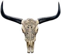 Grande TêTe de Taureau En RéSine DéCoration Murale à Suspendre Sculpture 3d pour Maison Rustique et CréAtive IdéAl pour Halloween(B-68 * 64cm/26 * 25in)