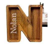 Grande tirelire en bois pour pièces de monnaie et billets - Cadeau de Noël d'anniversaire pour enfants