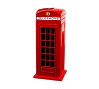 Grande tirelire en forme de cabine téléphonique moulée sous pression en métal moulé sous pression Souvenirs de Londres Rouge