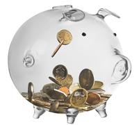 Grande tirelire en verre transparent pour pièces de monnaie et billets 22588