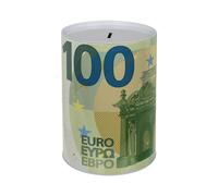 Grande tirelire - Métal - Pour pièces - XXL - Motif billet de 100€