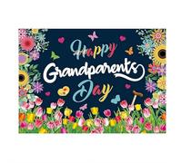 Grande toile de fond « Happy Grandparents Day » - 180 x 119 cm - Bannière « Happy Grandparents Day » - Décoration murale à suspendre pour fête des grands-parents