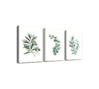 Grande toile décorative pour salon, chambre à coucher, feuilles vertes, peinture murale pour cuisine, décoration murale, 80 x 110 cm, sans cadre