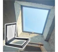 Grande trappe de toit en aluminium avec double couche de verre trempé - Fenêtre d'éclairage de toit plat imperméable pour couloir, loft, escalier, garage - 60 x 80 cm